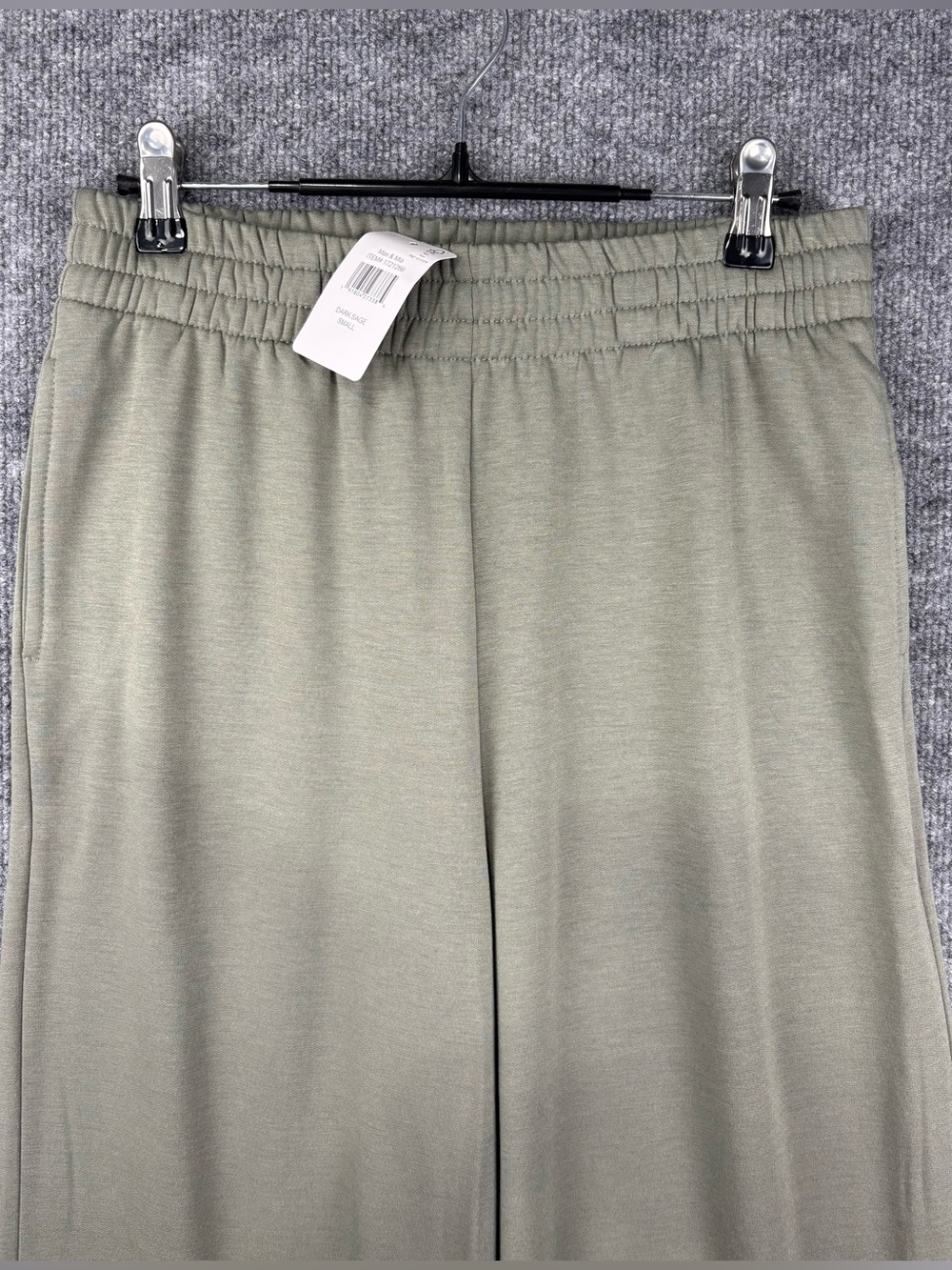Max & Mia Women's Dark Sage Pants Size Small Wide Leg Stretch Lounge Pants